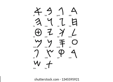 Ancient Phoenician Alphabet Stock Vector