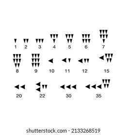 Babylonian counting system ancient numerals Stock Vector