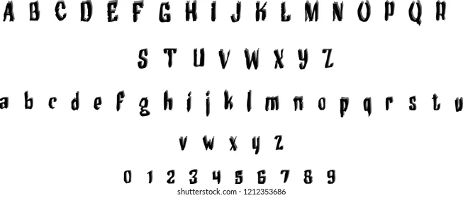 Grungy vector  font - Horror Alphabet Stock Vector