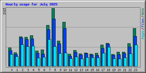 Hourly usage for July 2025