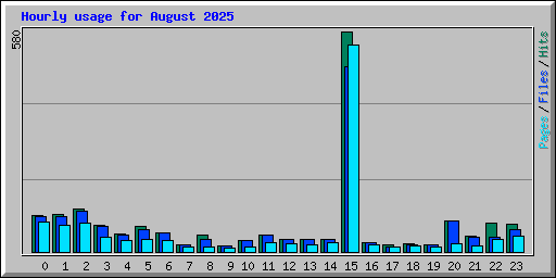 Hourly usage for August 2025