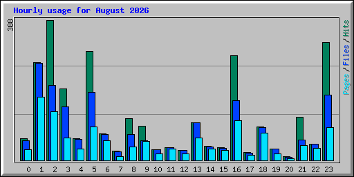 Hourly usage for August 2026